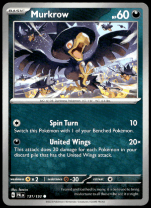 Pokémon Murkrow 131/193 - Normal Common SV02: Paldea Evolved EN
