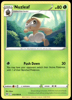 Pokémon Nuzleaf 012/196 - Normal Uncommon SWSH11: Lost Origin EN