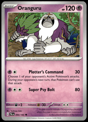 Pokémon Oranguru 094/193 - Normal Uncommon SV02: Paldea Evolved EN