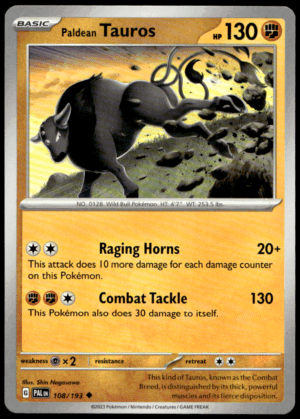 Pokémon Paldean Tauros 108/193 - Normal Uncommon SV02: Paldea Evolved EN