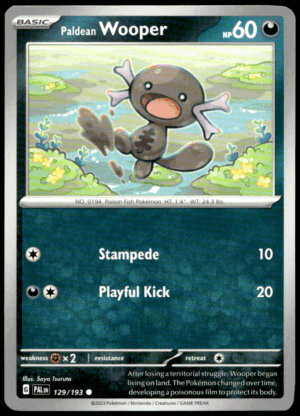 Pokémon Paldean Wooper 129/193 - Normal Common SV02: Paldea Evolved EN