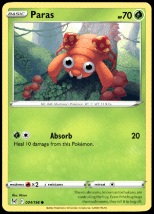 Pokémon Paras 004/196 - Normal Common SWSH11: Lost Origin EN
