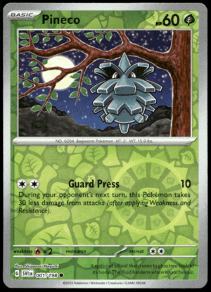 Pokémon Pineco 001/198 - Reverse Holofoil Common SV01: Scarlet & Violet Base Set EN
