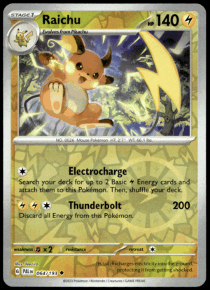 Pokémon Raichu 064/193 - Reverse Holofoil Uncommon SV02: Paldea Evolved EN