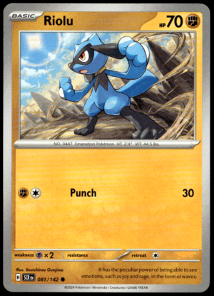 Pokémon Riolu 081/142 - Normal Common SV07: Stellar Crown EN