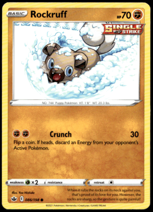 Pokémon Rockruff 086/198 - Normal Common SWSH06: Chilling Reign EN