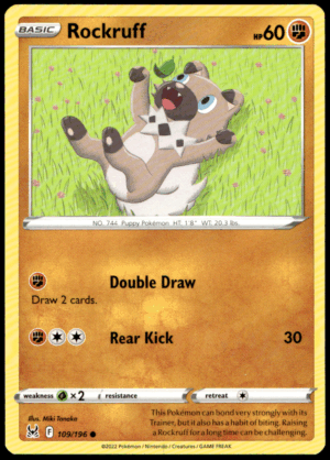 Pokémon Rockruff 109/196 - Normal Common SWSH11: Lost Origin EN