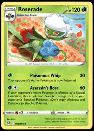 Pokémon Roserade 015/196 - Normal Uncommon SWSH11: Lost Origin EN
