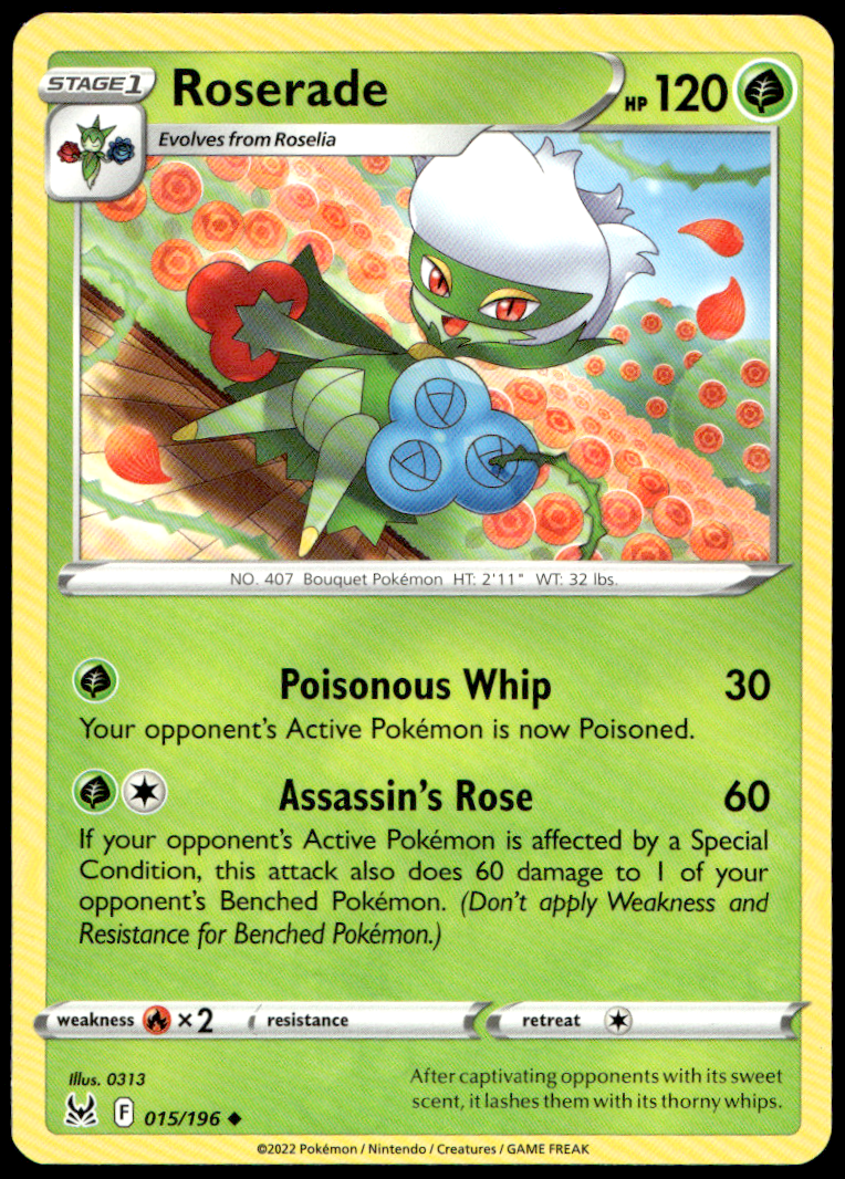 Pokémon Roserade 015/196 - Normal Uncommon SWSH11: Lost Origin EN
