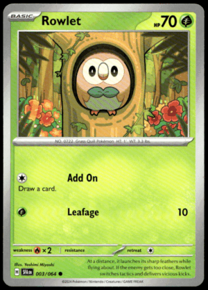 Pokémon Rowlet 003/064 - Normal Common SV: Shrouded Fable EN