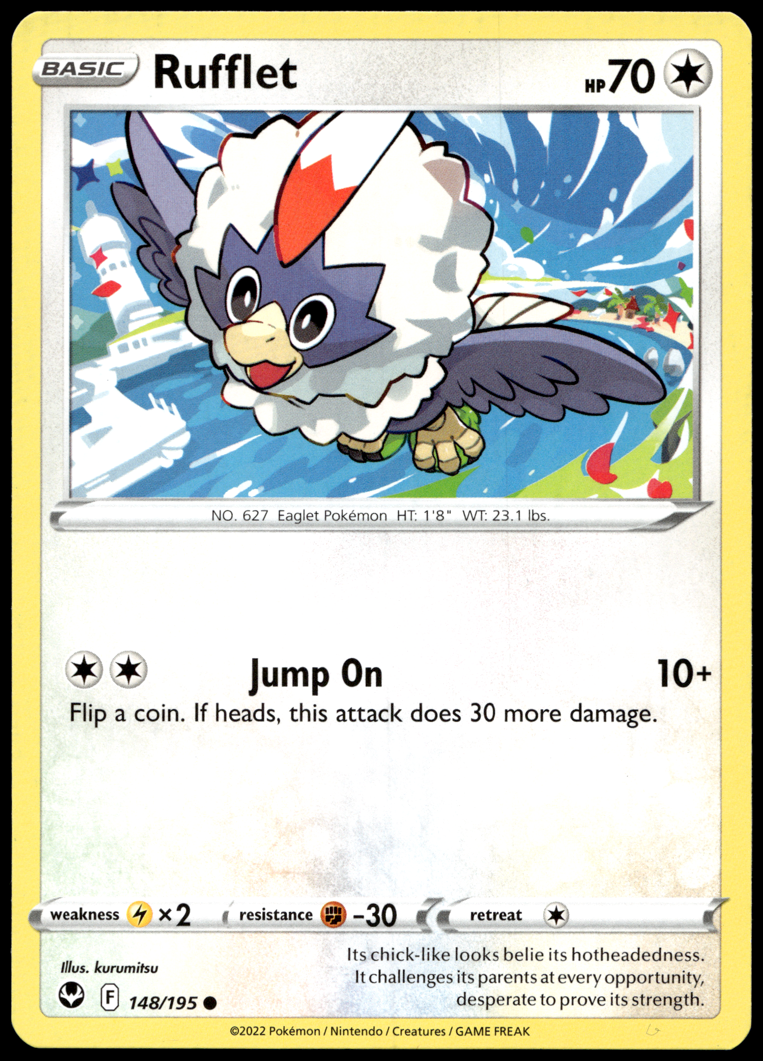 Pokémon Rufflet 148/195 - Normal Common SWSH12: Silver Tempest EN
