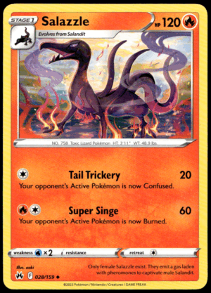 Pokémon Salazzle 028/159 - Normal Uncommon Crown Zenith EN