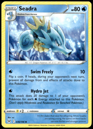 Pokémon Seadra 036/196 - Normal Uncommon SWSH11: Lost Origin EN