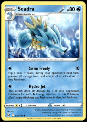 Pokémon Seadra 036/196 - Normal Uncommon SWSH11: Lost Origin EN