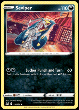 Pokémon Seviper 116/196 - Normal Uncommon SWSH11: Lost Origin EN