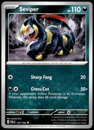 Pokémon Seviper 137/193 - Normal Uncommon SV02: Paldea Evolved EN