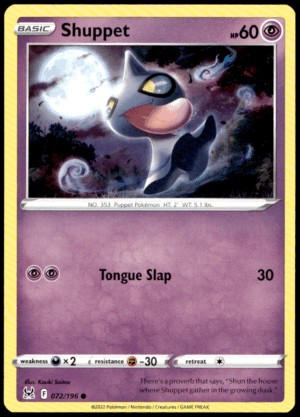 Pokémon Shuppet 072/196 - Normal Common SWSH11: Lost Origin EN