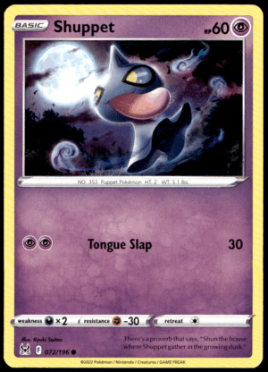 Pokémon Shuppet 072/196 - Normal Common SWSH11: Lost Origin EN