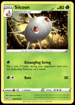 Pokémon Silcoon 007/196 - Normal Uncommon SWSH11: Lost Origin EN