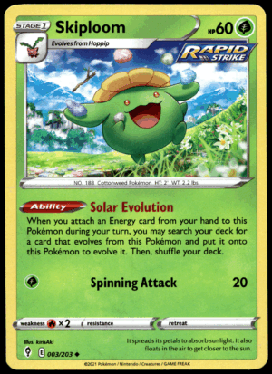 Pokémon Skiploom 003/203 - Normal Uncommon SWSH07: Evolving Skies EN