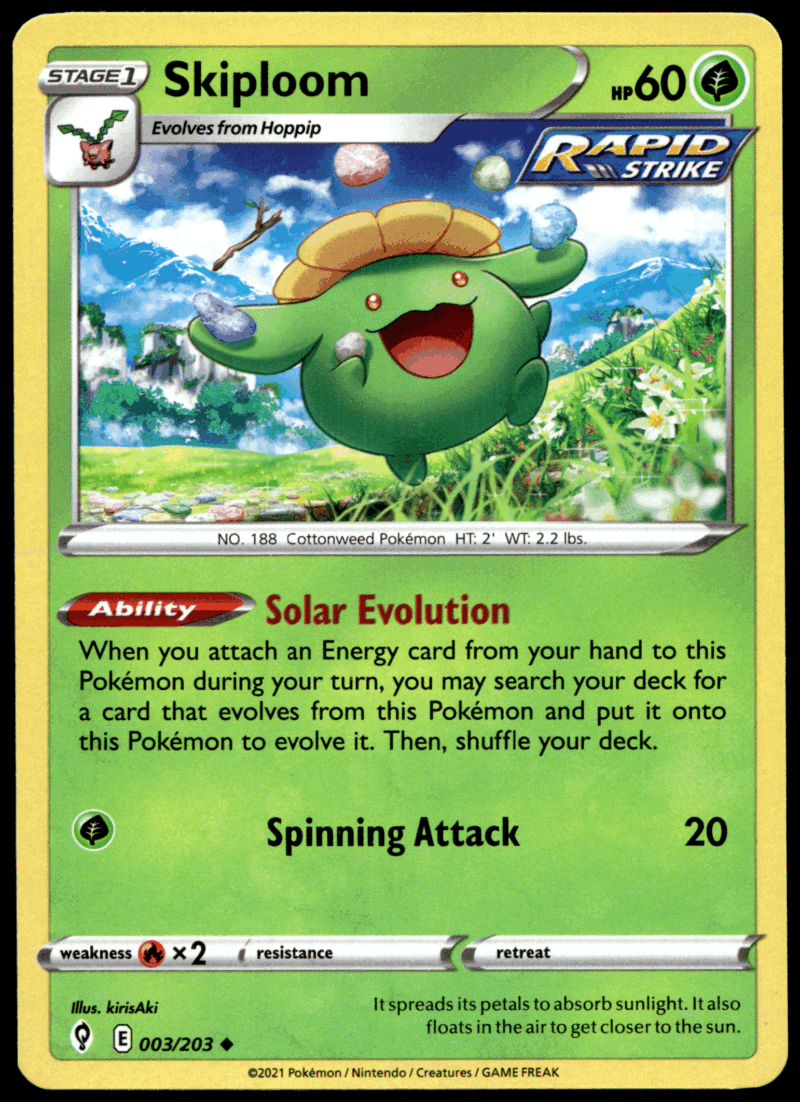 Pokémon Skiploom 003/203 - Normal Uncommon SWSH07: Evolving Skies EN
