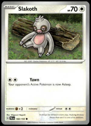 Pokémon Slakoth 160/193 - Normal Common SV02: Paldea Evolved EN