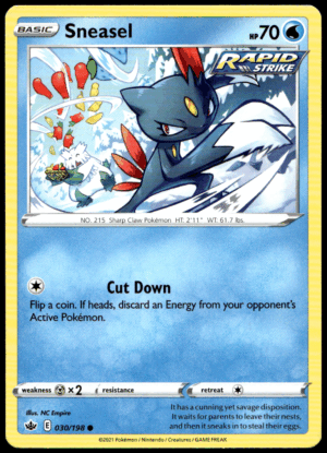 Pokémon Sneasel 030/198 - Normal Common SWSH06: Chilling Reign EN