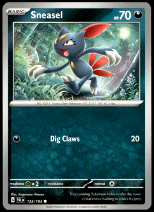 Pokémon Sneasel 133/193 - Normal Common SV02: Paldea Evolved EN