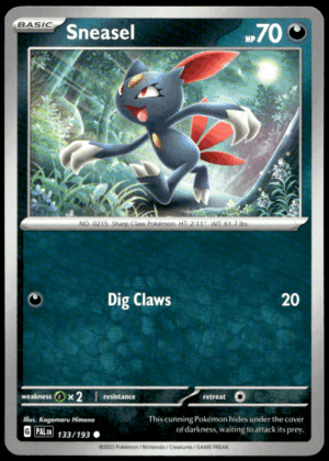 Pokémon Sneasel 133/193 - Normal Common SV02: Paldea Evolved EN