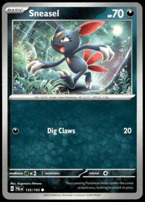 Pokémon Sneasel 133/193 - Normal Common SV02: Paldea Evolved EN
