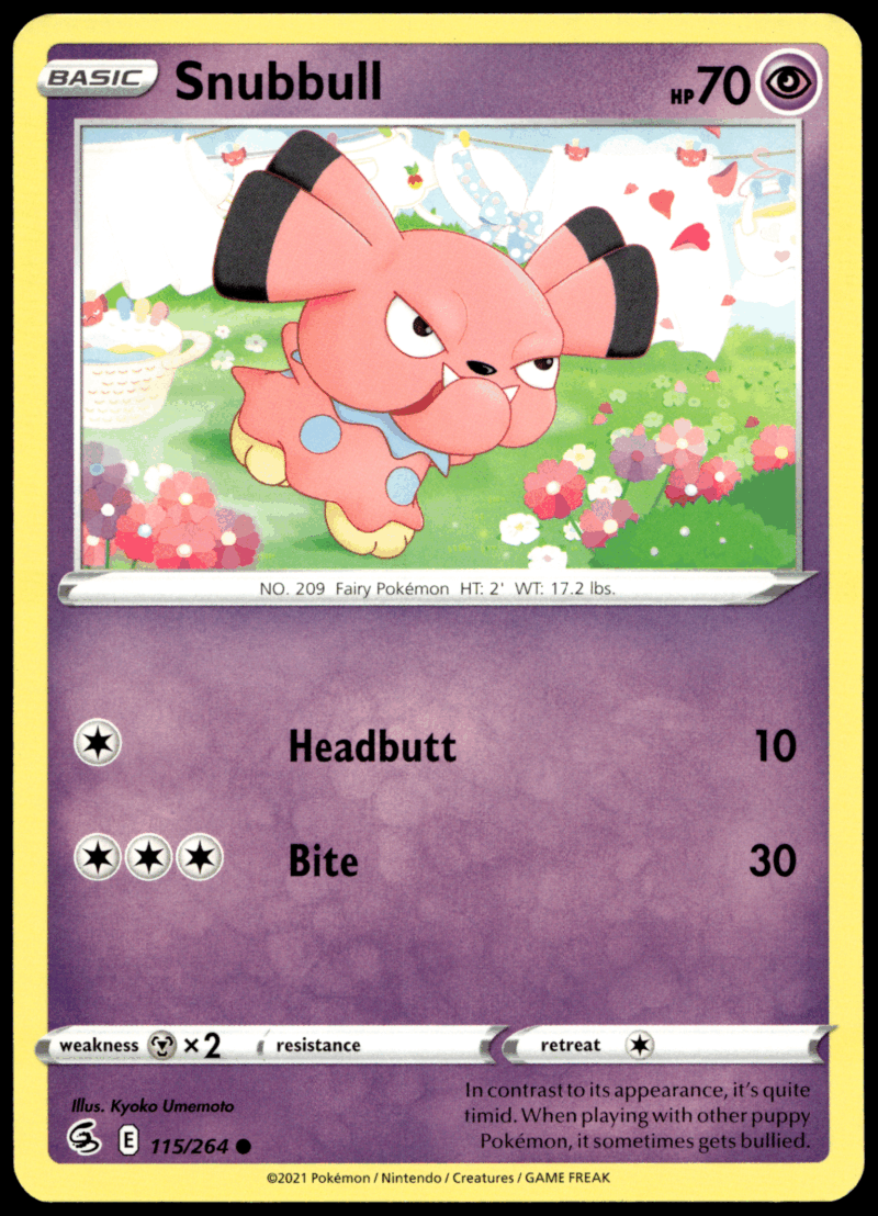 Pokémon Snubbull 115/264 - Normal Common SWSH08: Fusion Strike EN