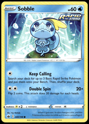 Pokémon Sobble 041/198 - Normal Common SWSH06: Chilling Reign EN