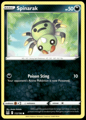 Pokémon Spinarak 112/196 - Normal Common SWSH11: Lost Origin EN