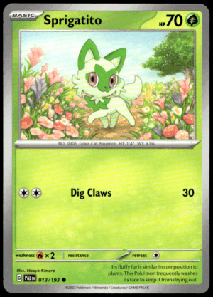 Pokémon Sprigatito 013/193 - Normal Common SV02: Paldea Evolved EN