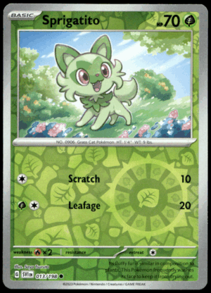 Pokémon Sprigatito 013/198 - Reverse Holofoil Common SV01: Scarlet & Violet Base Set EN
