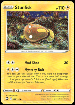 Pokémon Stunfisk 055/195 - Normal Common SWSH12: Silver Tempest EN