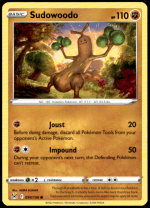 Pokémon Sudowoodo 094/196 - Normal Common SWSH11: Lost Origin EN