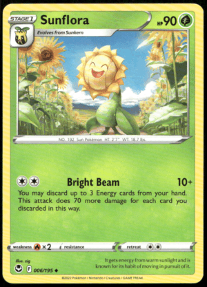 Pokémon Sunflora 006/195 - Normal Uncommon SWSH12: Silver Tempest EN