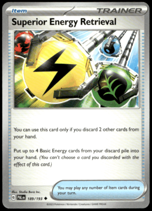 Pokémon Superior Energy Retrieval 189/193 - Normal Uncommon SV02: Paldea Evolved EN