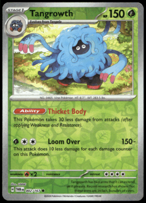 Pokémon Tangrowth 002/167 - Reverse Holofoil Common SV06: Twilight Masquerade EN