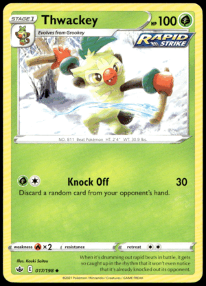 Pokémon Thwackey 017/198 - Normal Uncommon SWSH06: Chilling Reign EN