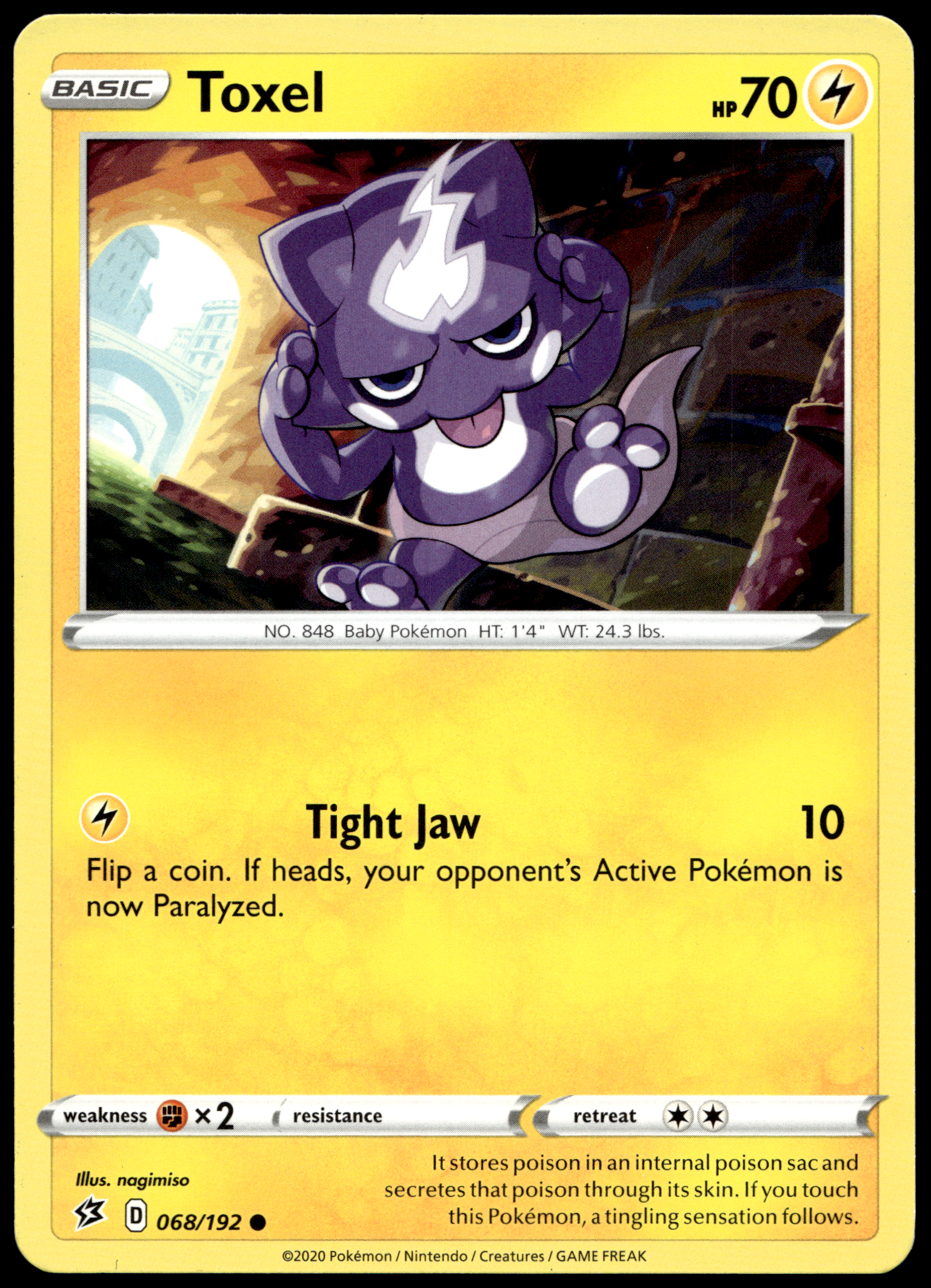 Pokémon Toxel 068/192 - Normal Common SWSH02: Rebel Clash EN