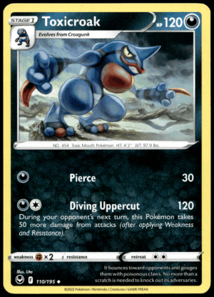 Pokémon Toxicroak 110/195 - Normal Uncommon SWSH12: Silver Tempest EN
