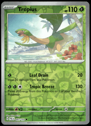 Pokémon Tropius 007/193 - Reverse Holofoil Common SV02: Paldea Evolved EN