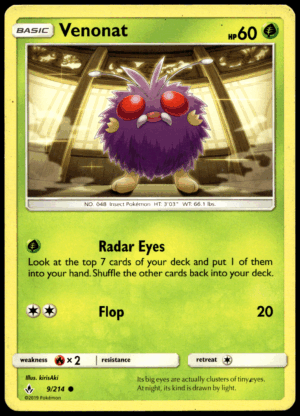 Pokémon Venonat 9/214 - Normal Common SM - Unbroken Bonds EN