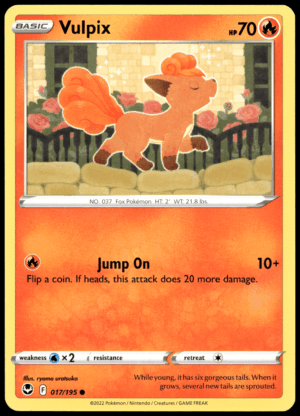 Pokémon Vulpix 017/195 - Normal Common SWSH12: Silver Tempest EN