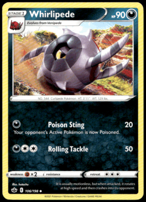Pokémon Whirlipede 106/198 - Normal Uncommon SWSH06: Chilling Reign EN