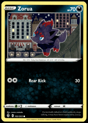 Pokémon Zorua 102/203 - Normal Common SWSH07: Evolving Skies EN