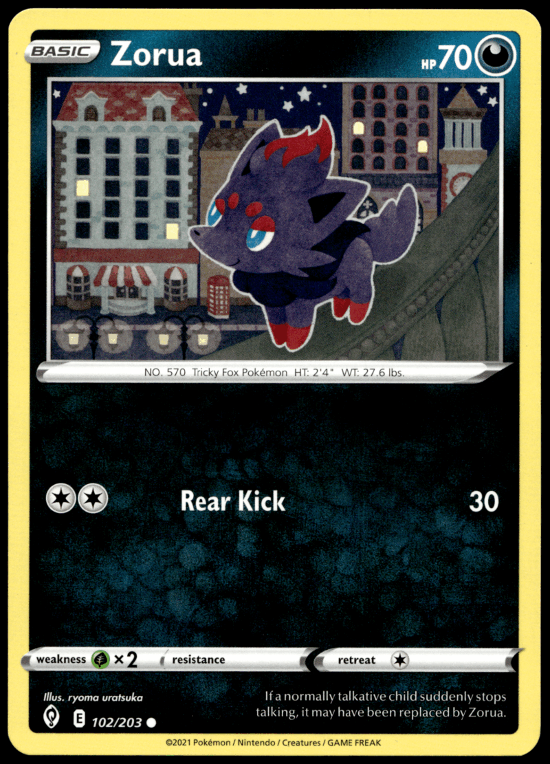 Pokémon Zorua 102/203 - Normal Common SWSH07: Evolving Skies EN