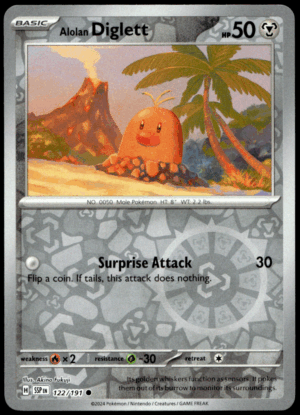 Pokémon Alolan Diglett 122/191 - Reverse Holofoil Common SV08: Surging Sparks EN
